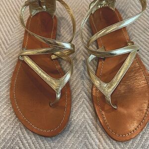 I’ll Saldano Handmade Italian size 40 Gold Strappy Sandals